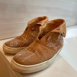 Suede slip on sneaker